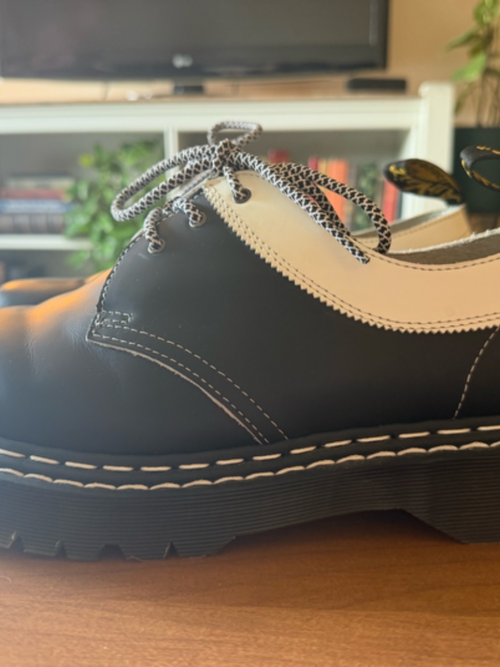 Dr. Martens Oxfords, Black and White Contrast - Picture 3 of 10